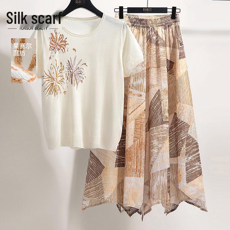 Women s Linen Blend Round Neck Short Sleeve Knit Top S