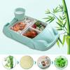 Bamboo Fiber Children's Lunch Plate Compartment Feeding  Food Tray  Kindergarten