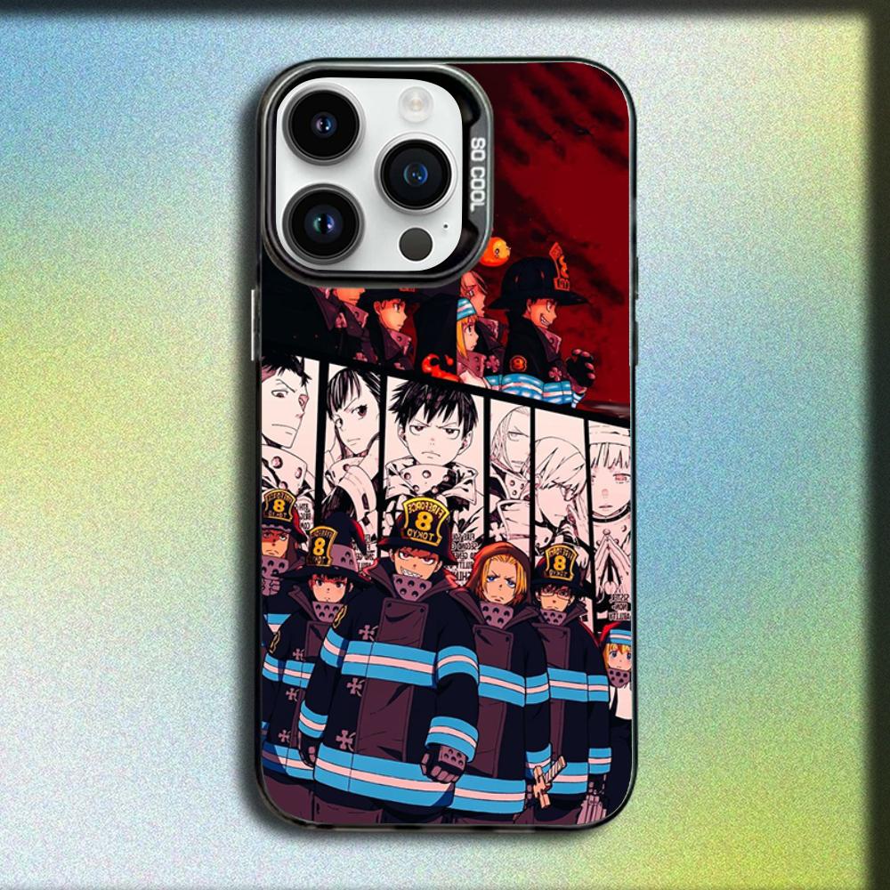 

F-Fire Force Shinra Kusakabe Tamaki Kotatsu Phone Case For iPhone 16,15,14,13,12,11,Mini,Pro,E,MAX Matte Silicone Black Cover iPhone14