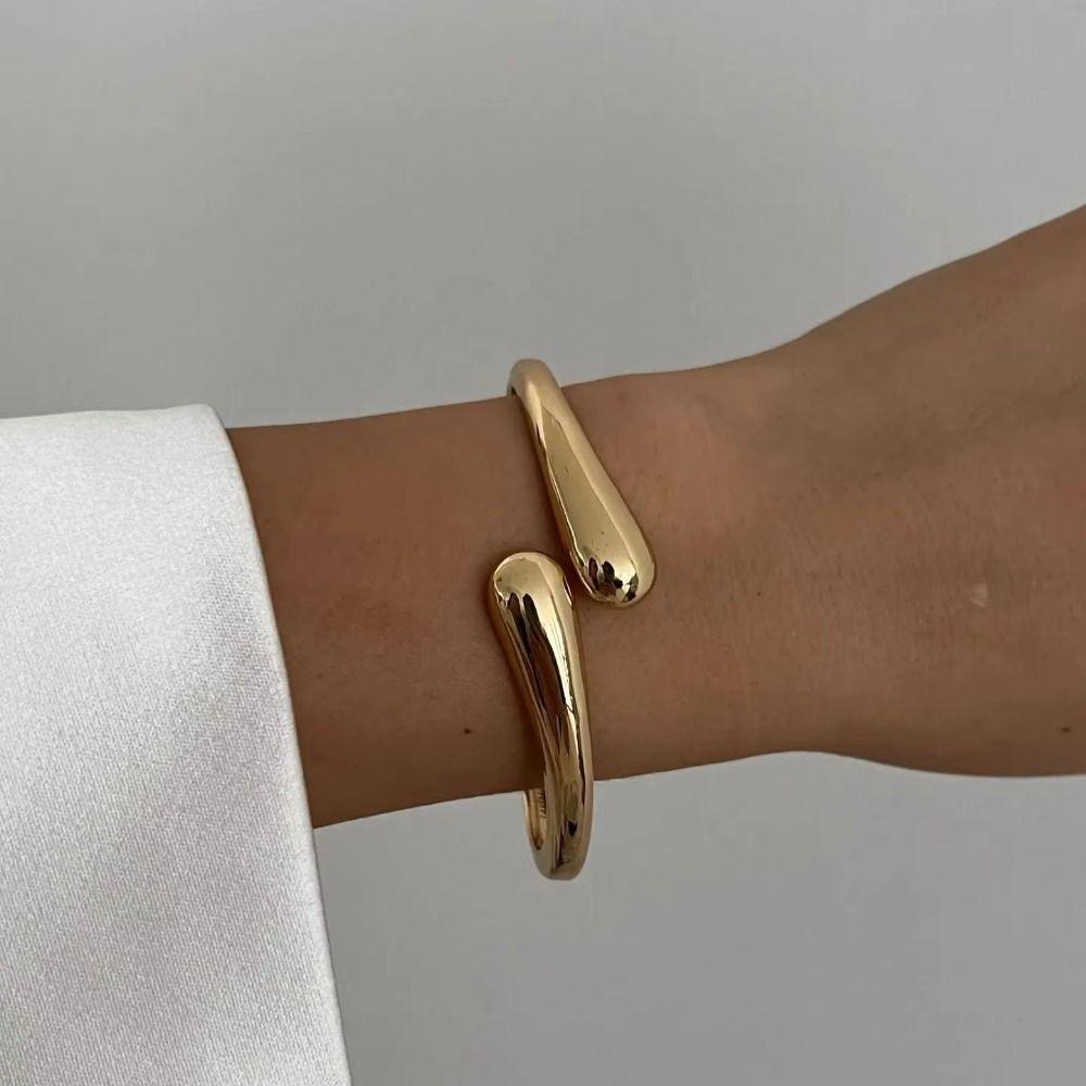 Vintage Punk Women Bracelet 3 Styles Geometric Spring Bangles Metal Cuff Bangles  Bracelet Charm