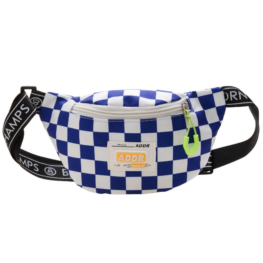 Stylish Ins Korean Childrens Crossbody Bag Checkerboard Pattern Lightweight Accessory