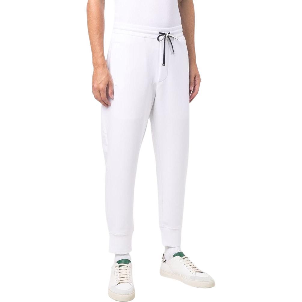 Emporio Armani Solid Color Tapered Cuff Knit Joggers Men Bottoms White 8N1P92-1JHSZ-0100