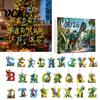 Nicht wiederholende Dinosaurier-Buchstaben-Ornamente 26 Buchstaben Cartoon Adventskalender, 2D Acryl-Dino-Figuren Weihnachts-Countdown-Geschenk für Kinder Ornamente,