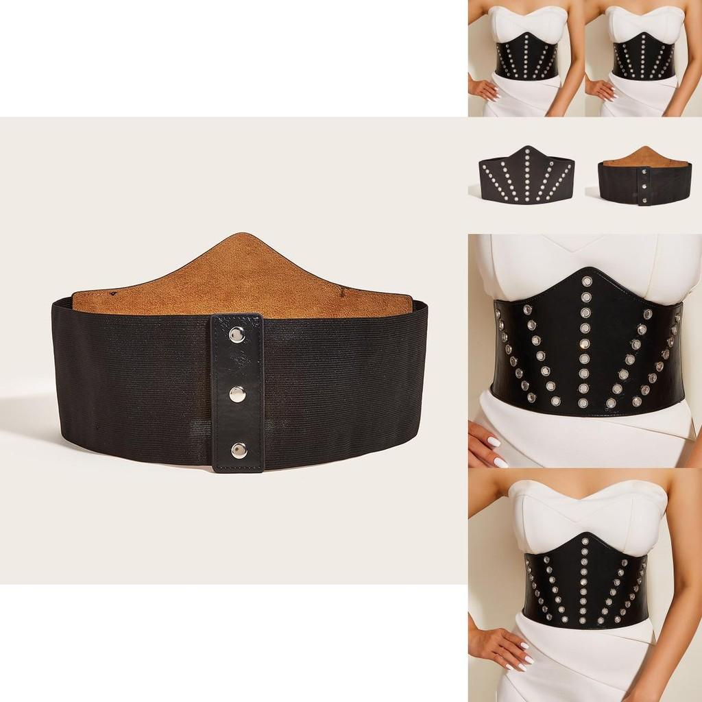 Fashion Retro Korean Style Wide Leather Belt With Zipper Buckle For Dresses