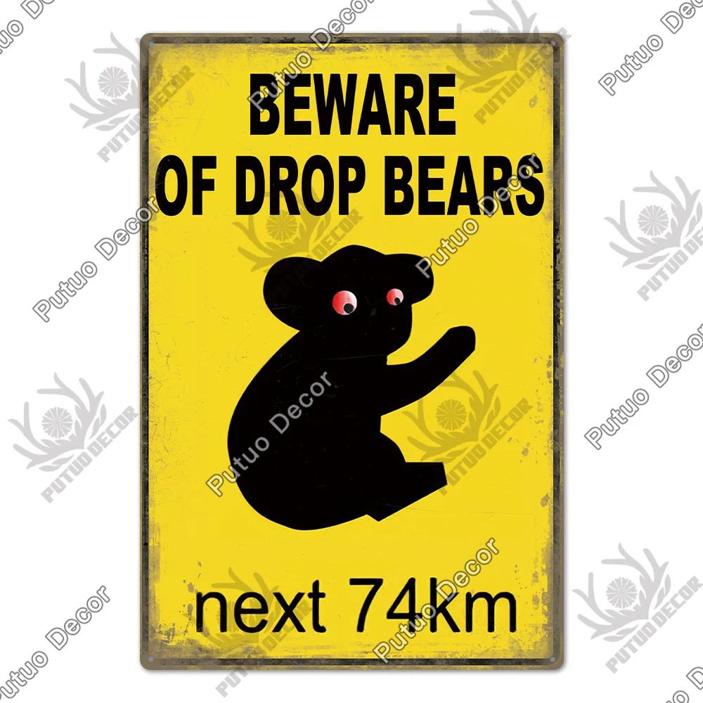 Putuo Decor Australia Metal Sign Plaque Metal Vintage Poster Tin Sign Decoration for Bar Club House Living Room Wall Home Decor