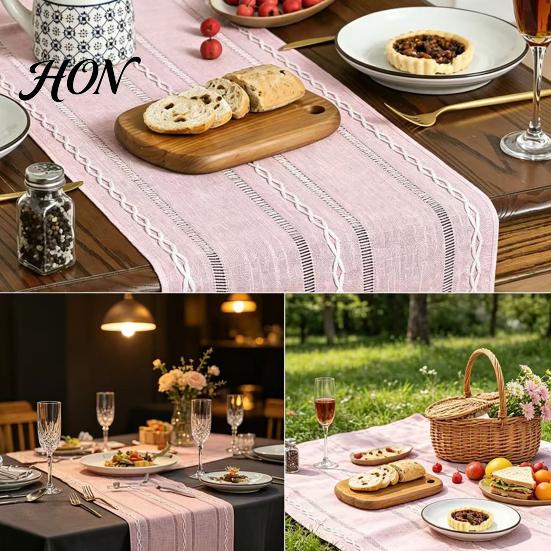 Centerpiece Table Runner Cotton Linen for Dining Table, Nordic Minimalist Long Desk Kitchen Coffee Tea Natural Rustic Home Decor