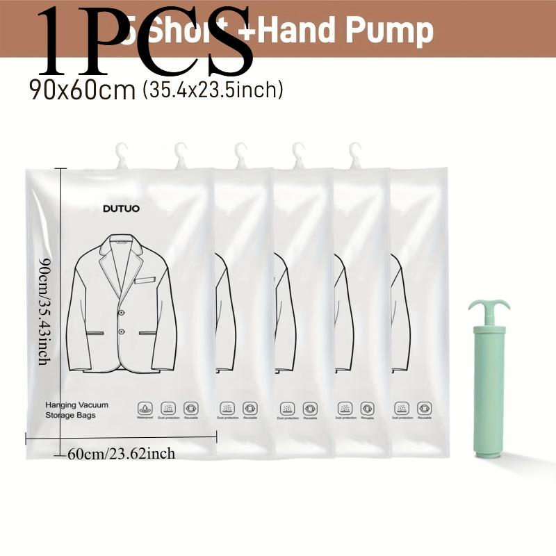 

1 шт. Подвесные вакуумные пакеты для хранения ПЭТ+ПЭ Экономия места Органайзер для одежды Пуховик Защитник для гардероба Хозяйственные товары