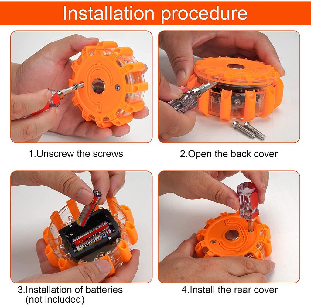 Multi-colors Plastic Emergency Disc Safety Flashing Light Traffic Warning Light Led Road Flare Strobe Warning Lights