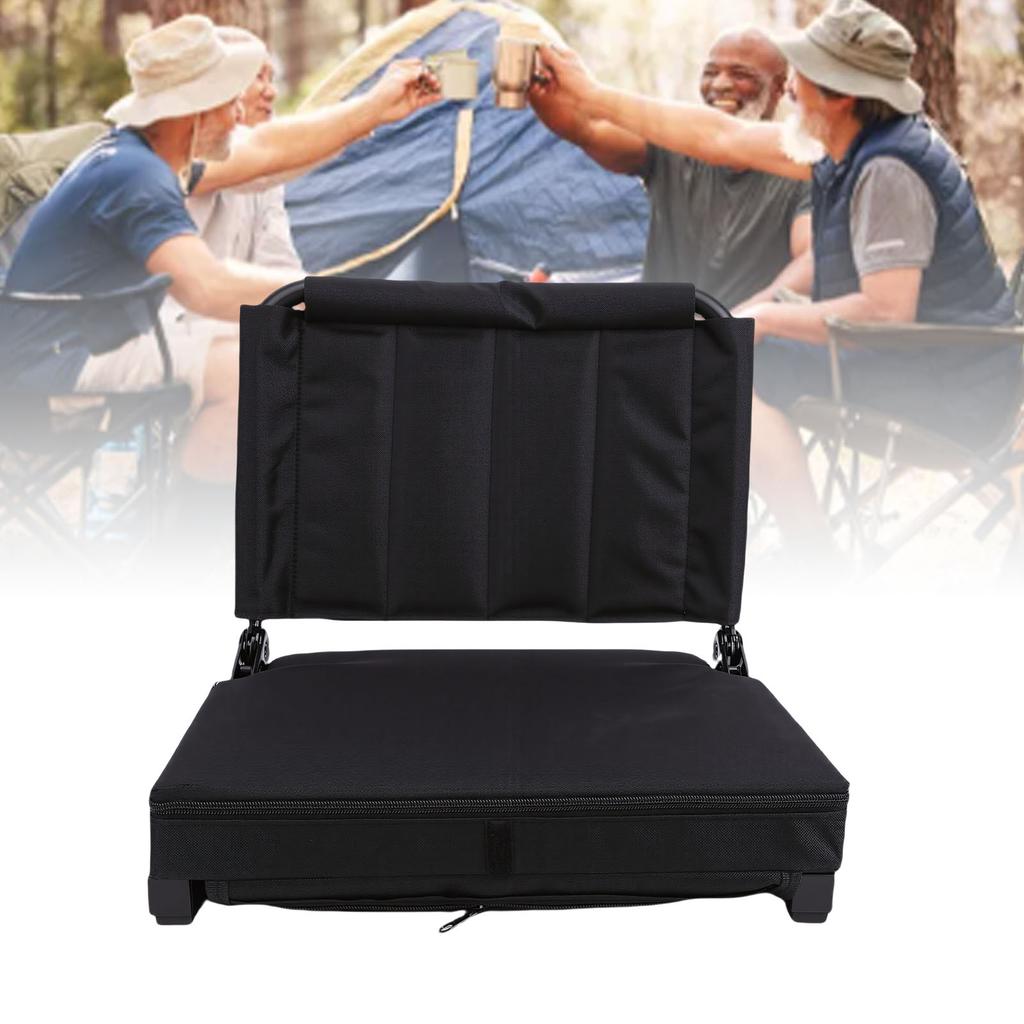  , foldable, portable stadium seat with ergonomic lumbar support, 5   angles, quick folding, carrying strap, iron and