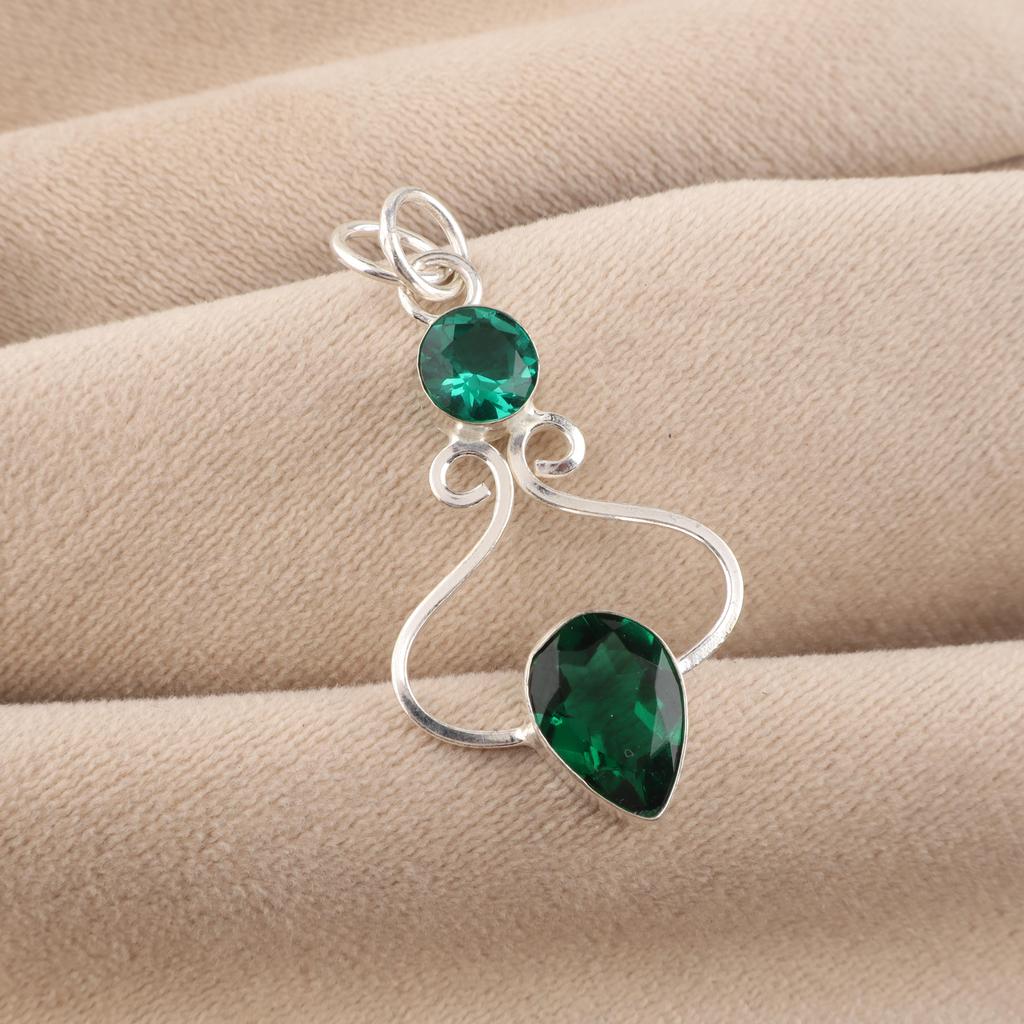 Chrome Diopside Gemstone 925 Sterling Silver Handcrafted Pretty Pendant 1.60" For Wedding Gift PP-13-9
