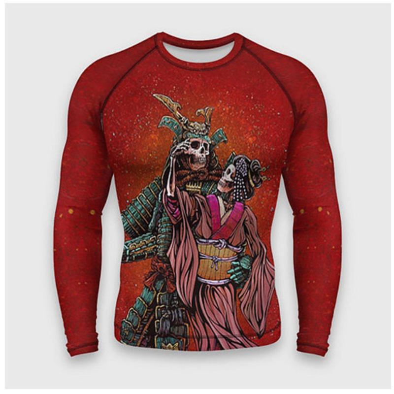 Japanese Bushido 3D Harajuku Printed Men's And Women's Cartoon Fashion Cool Casual Round Neck Long Sleeved T-shirt Handsome Top