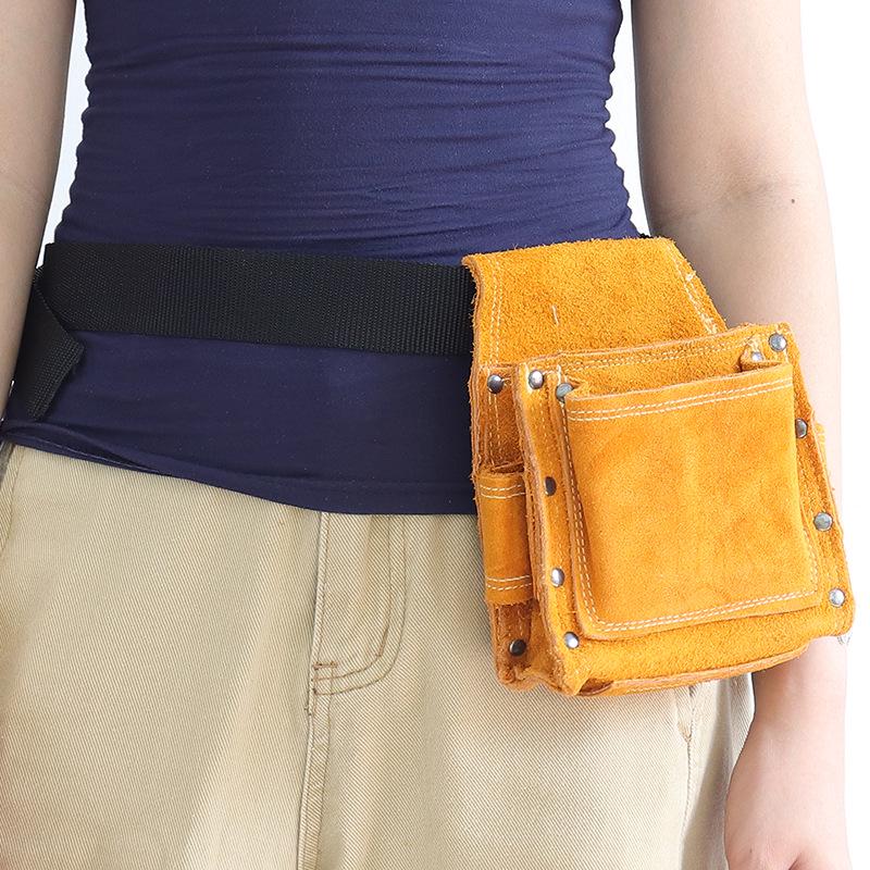 Multi-Functional Carpenter's Nail Apron Tool Belt - Wear-Resistant Nail Pouch Waist Bag for Construction Site.