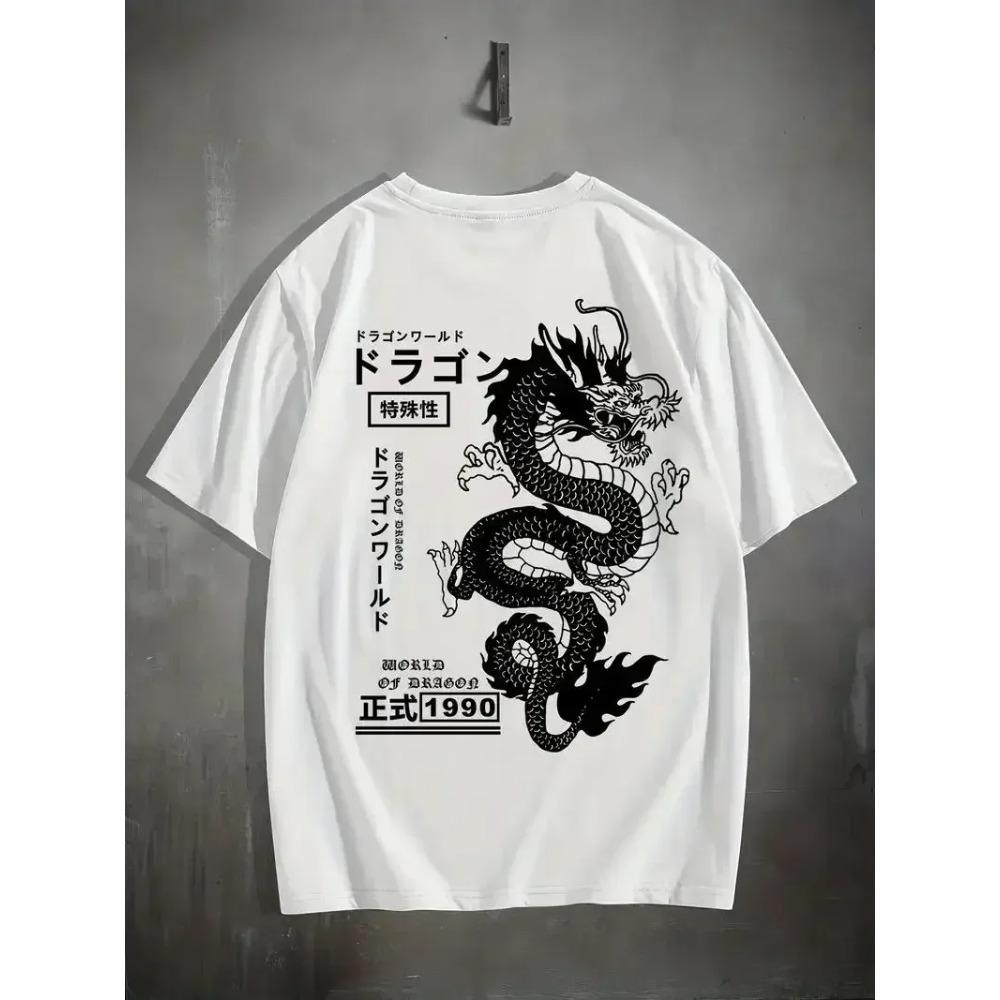 2024 New Hot Selling China Totem Dragon Print Men's T-shirt Summer Outdoor Sports Oversized Tees Cotton Man Womens T-Shirt Tops