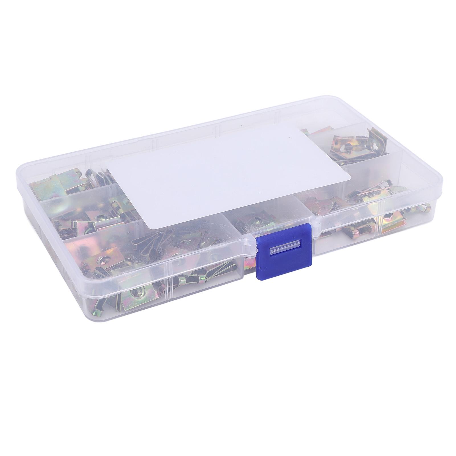 

110 Pcs U Nut Clip Kit 4 Sizes Zinc Plated Easy to Install Multipurpose for Car Motorcycle Bumper