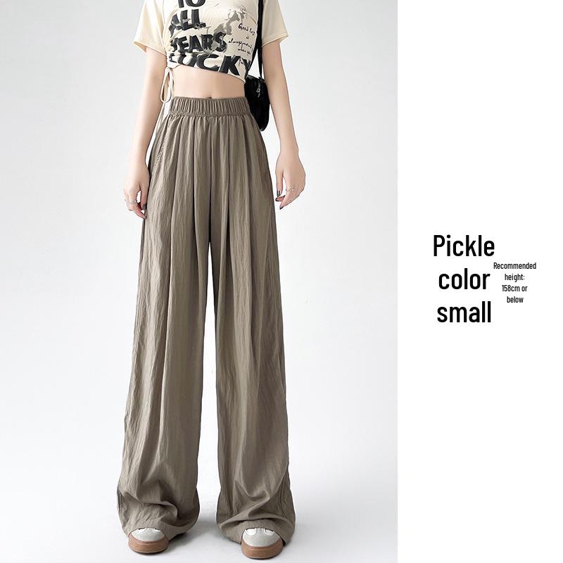 Yamamoto Women's Summer 2025 High Waist Slimming Ice Silk Wide-Leg Pants