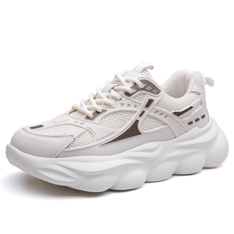 Men's shoes autumn new casual heightening thick-soled breathable trend men's running sports little white dad trendy shoes