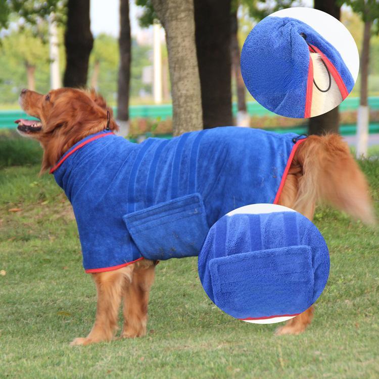 Pet Bathrobe Quick Dry Absorbent Dog Clothes Microfiber Pet Dog Supplies