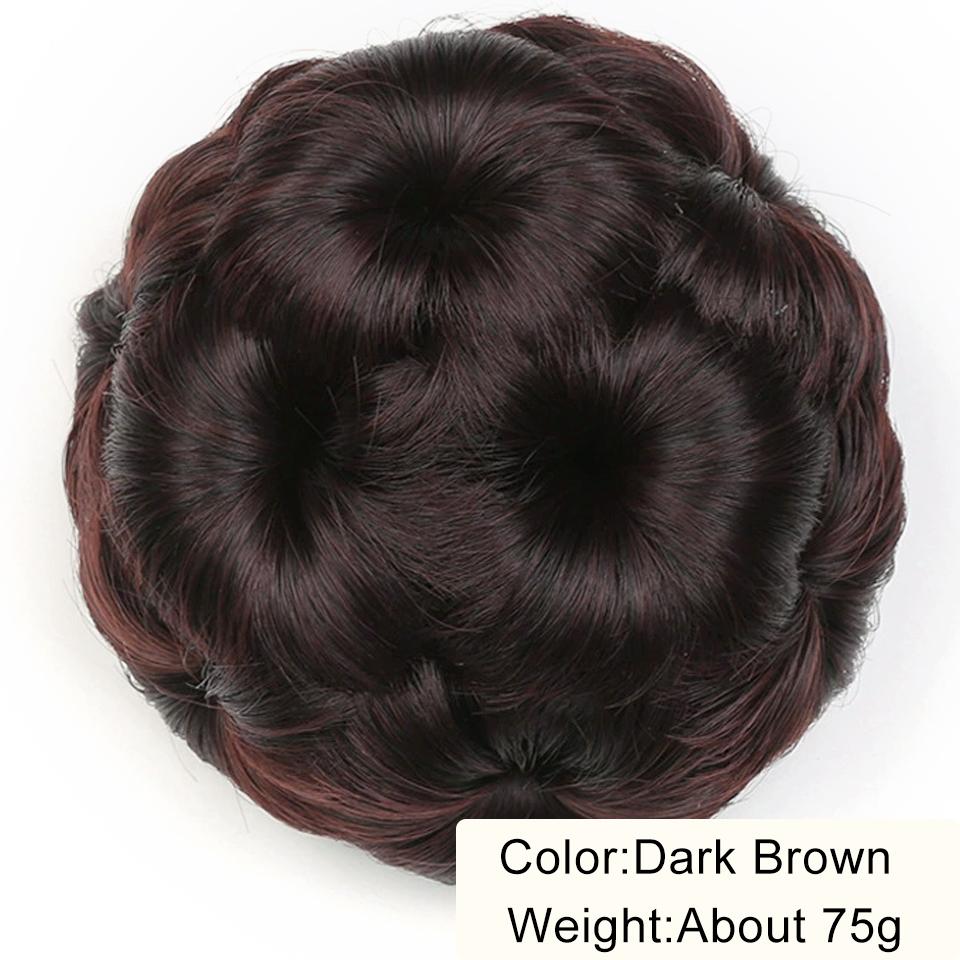 Synthetic Hair Bun Chignon Diamond Clip On Pad Updo Round Flower Donut Shape Stylish Hairpiece for Party Wedding Quick Hairstyle