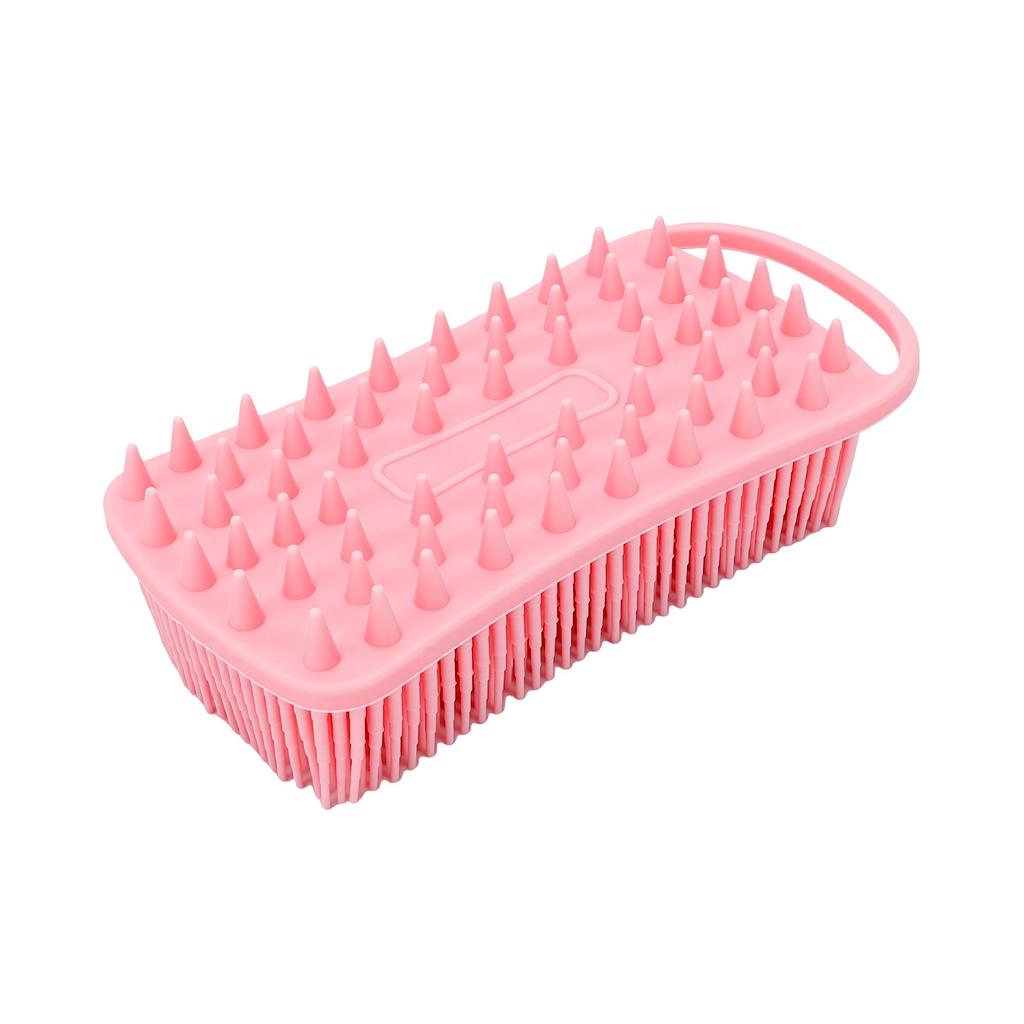 Silicone Body Scrubber Rectangular Gentle Massage Exfoliating Silicone Bath Brush with Hanging Hole