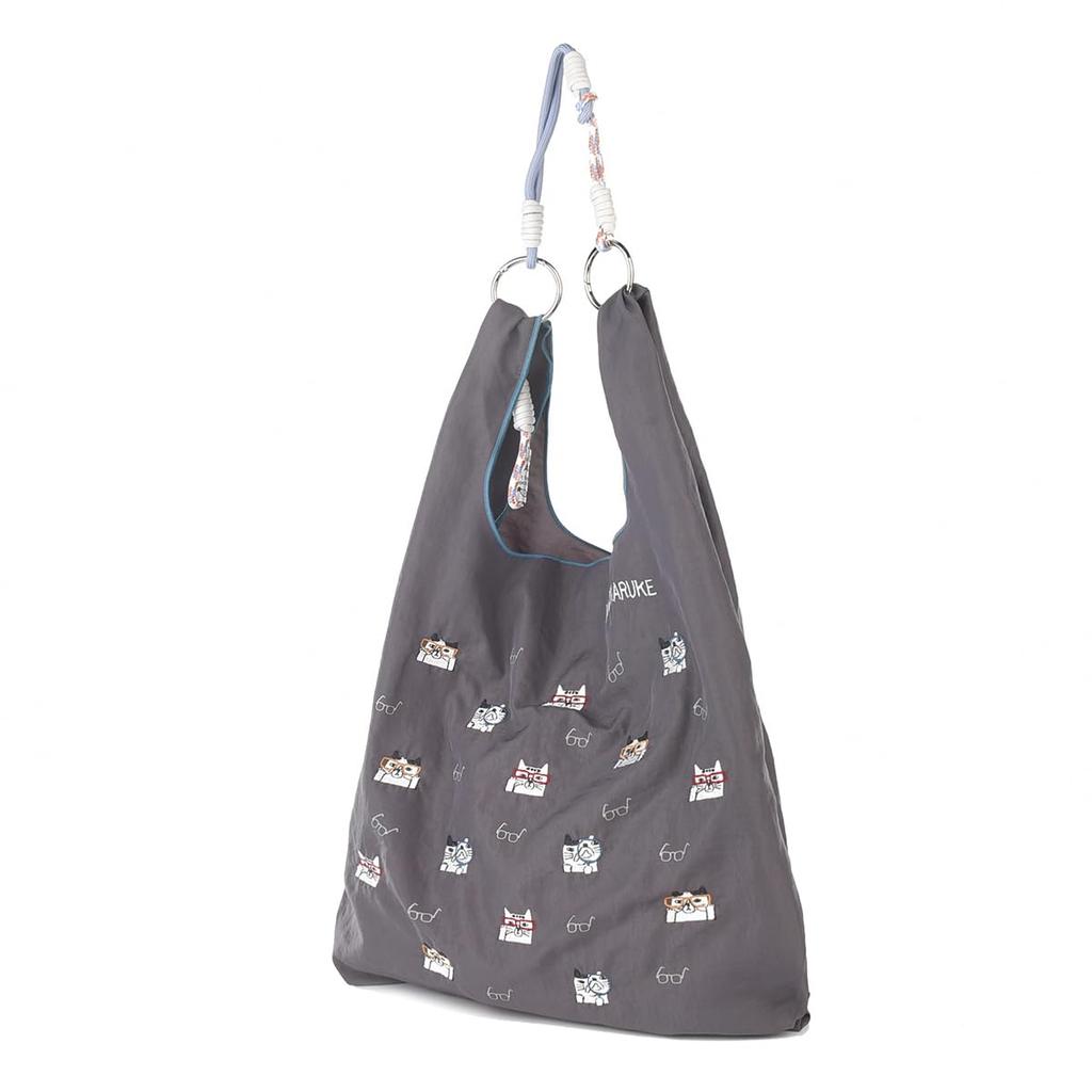 Kusguru Japan 2-Way Sub Bag, Water-Repellent Embroidered Washer, Women's, BK219-3, Dark Gray