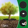 12 Pieces Tree Mulch Ring Mat Guard Weed Barrier Fabric for Outdoor