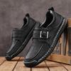 Fashion High Quality Handmade Stitched Business Men Leather Shoes Fashion Comfortable Loafers Flat Bottomed Outdoor Walking Sports Shoes