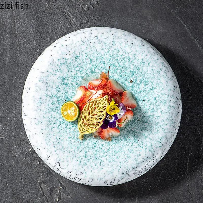 Japanese Sashimi Plate Ceramic Steak Plate Dessert Dim Sum Dish Main Dish Plate Restaurant Artistic Conception Tableware