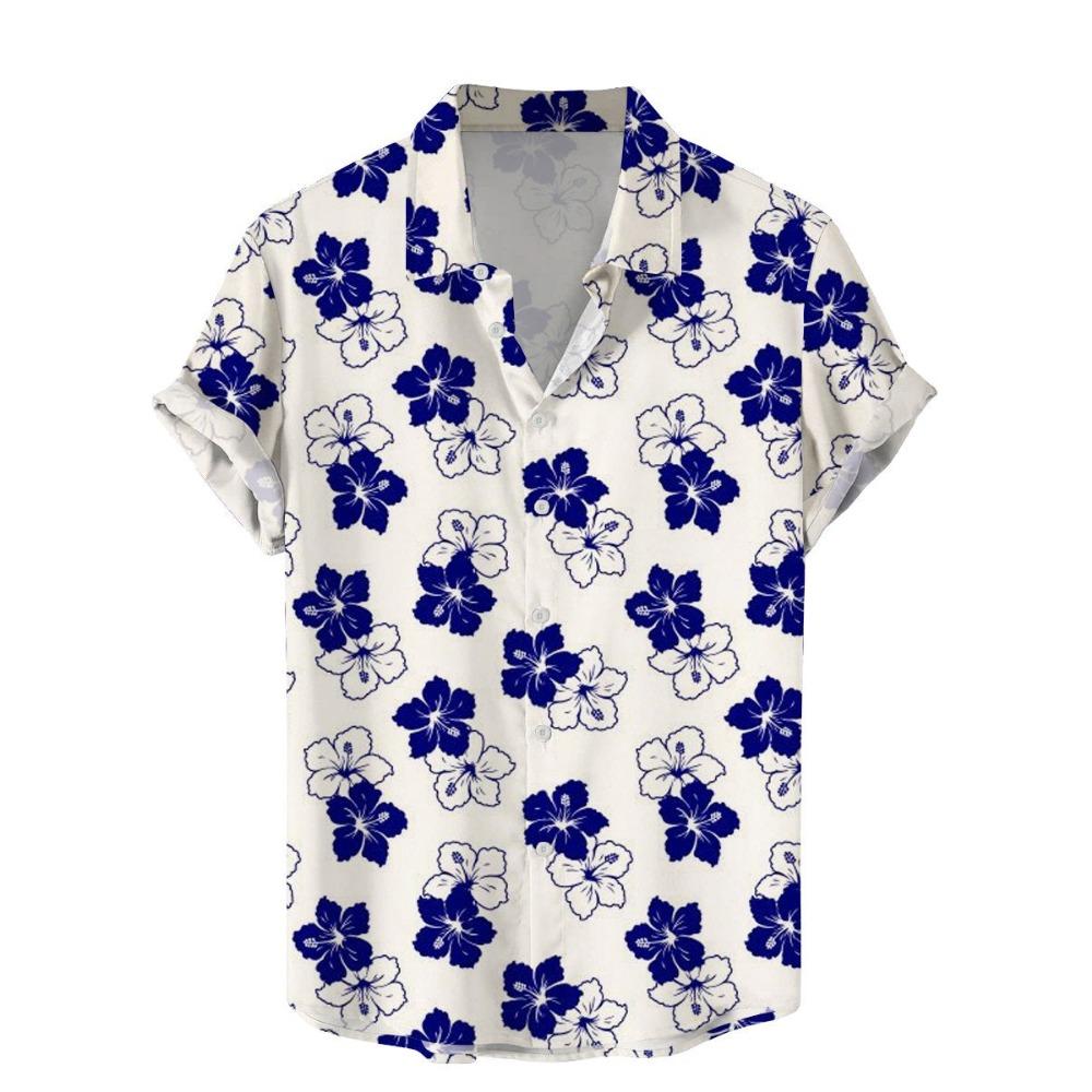 Cămașă bărbați, model de plante tropicale, imprimare 3D, topuri, vară, casual, cămașă de vacanță, cu nasturi, rever, mâneci scurte, îmbrăcăminte unisex