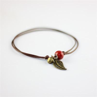 Ethnic Style Ceramic Leaf Anklet for Women - Simple, Fresh Jewelry Gift