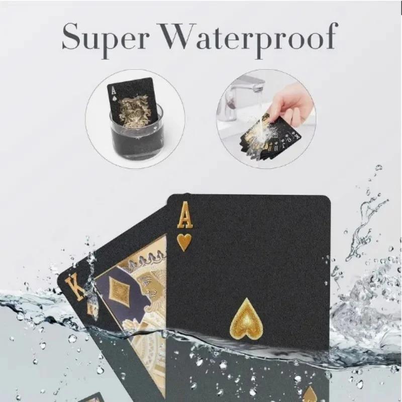 Black Gold Playing Cards Plastic Poker Card Waterproof Poker Suit Creative Magic Props Game Gift Collection