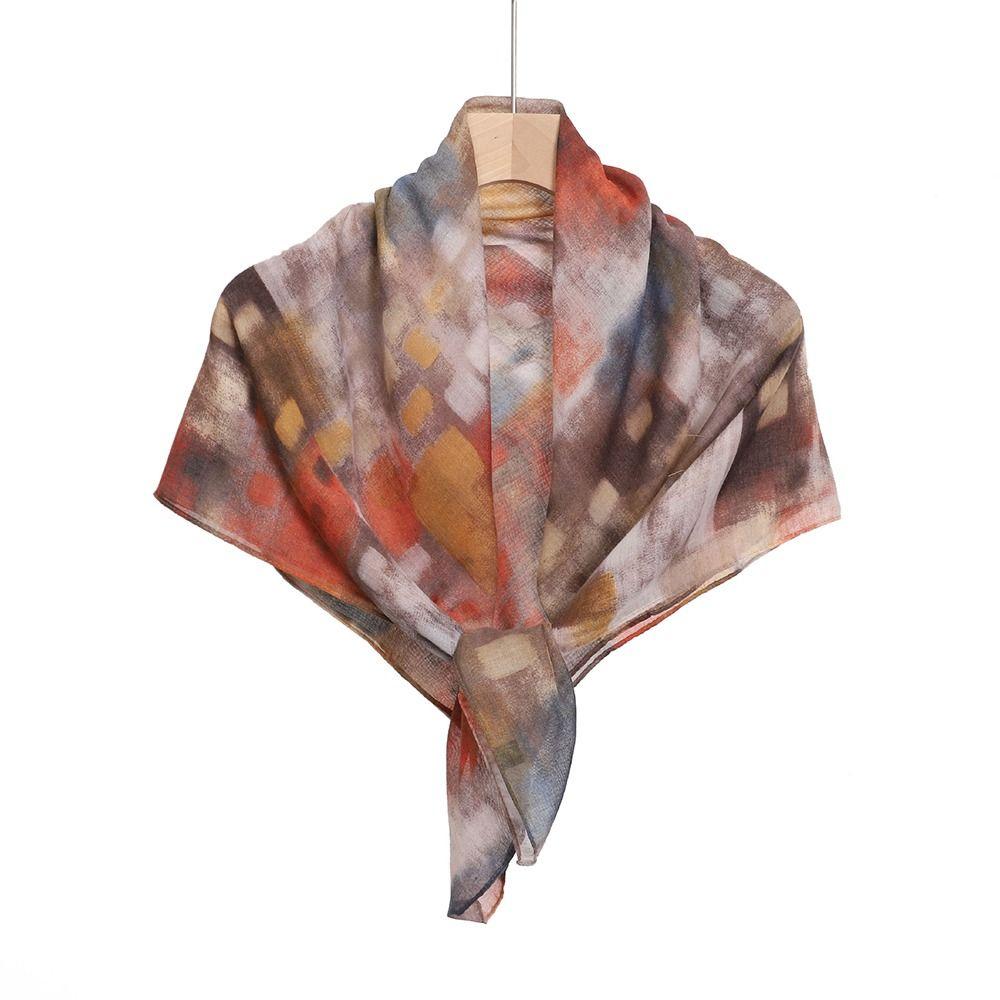 Casual Instant Hijab Cotton Voile Tie-Dye Shawl Headscarf Fashion Wide Edge Hijab  For Women