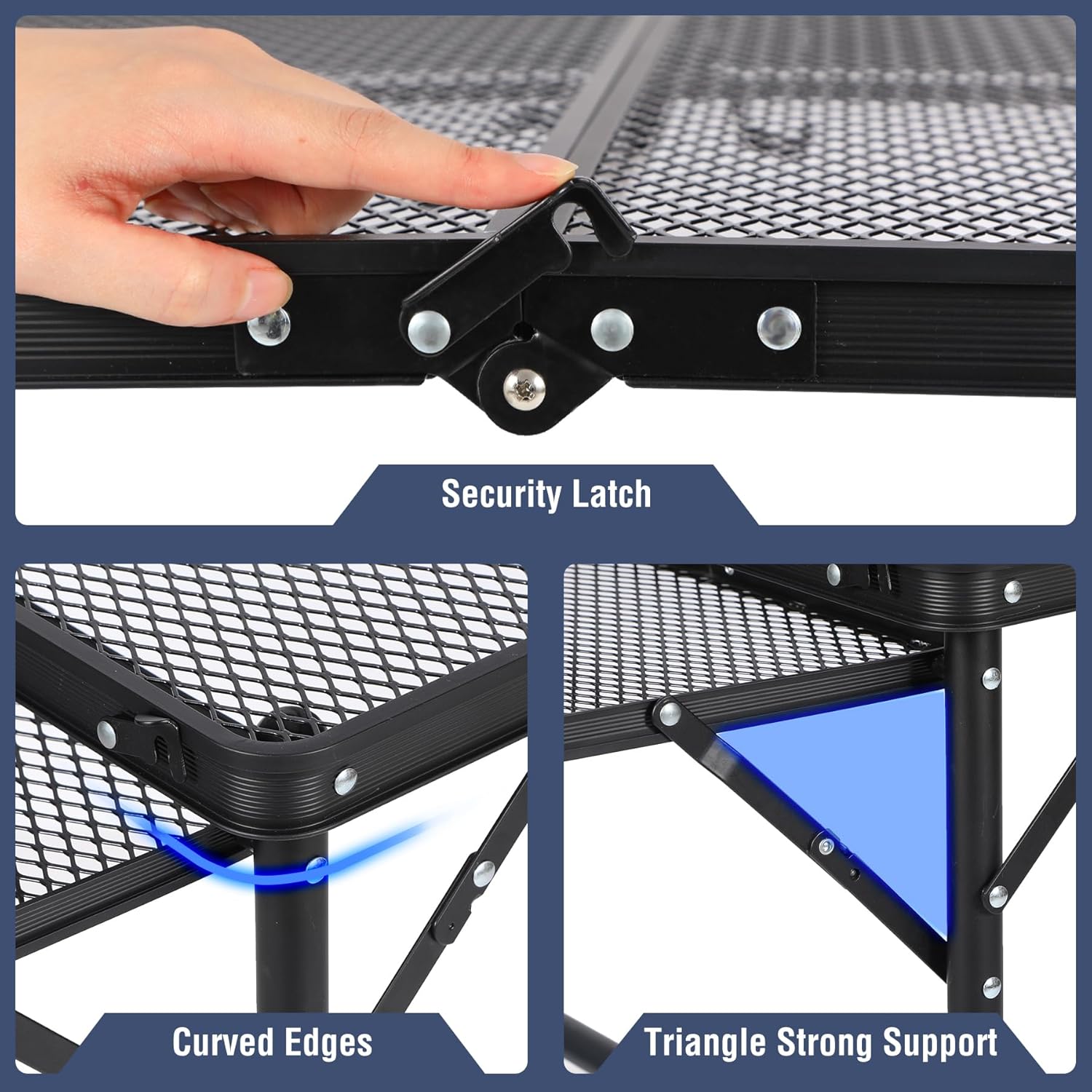 Складной стол для барбекю на открытом воздухе с 2 боковыми столиками — фото 5