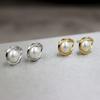 Huitan Chic Imitation Pearl Stud Earrings Minimalist Gold/Silver Color Ear Accessories for Women Charm Daily Wear Office Jewelry
