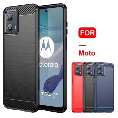 Carbon Fiber Case for Motorola Moto G13 G23 G53 G73 E13 E32 E22 E22i G 5G Edge 40 20 Pro 30 Lite Neo X30 X40 S30 Pro Back Cover