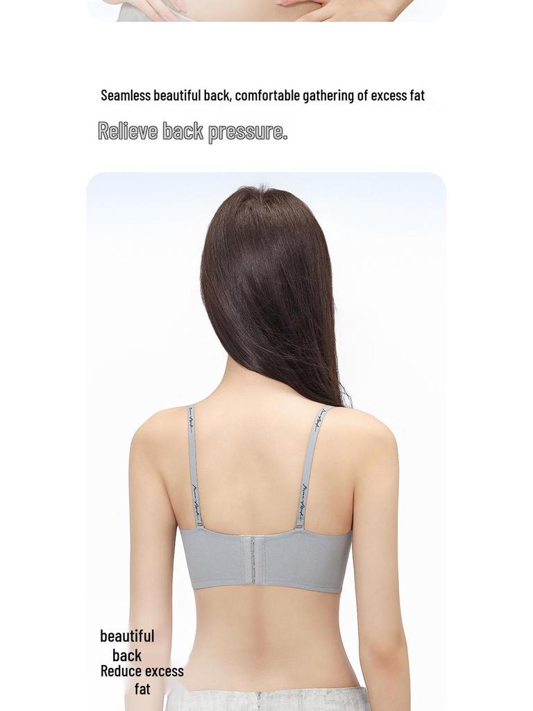 Seamless Wire-Free Bandeau Bra with Detachable Straps, Anti-Slip & Anti-Sagging Features, Side Support, Fixed Cups for Women.
