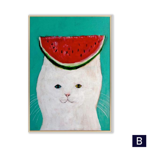 Japanese Cute Cat Posters Funny Prints Canvas Painting Cartoon Bear Nursery Wall Picture Baby Kid's Bedroom Home Decoration