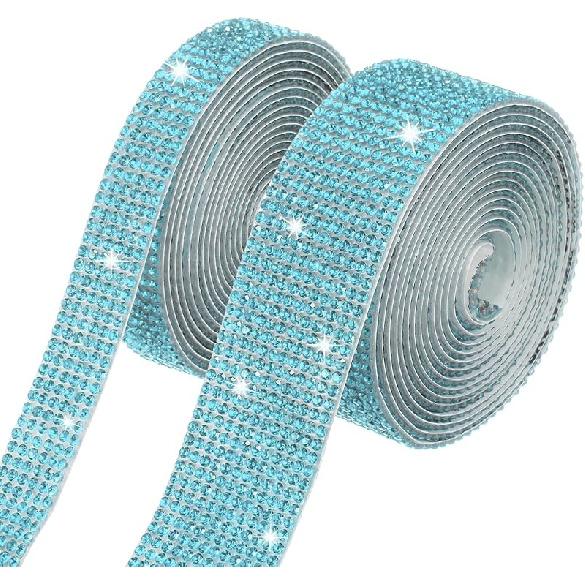 2 рулона хрустальной стразовой ленты, 0,5/1,1 дюйма x 2 ярда, самоклеящаяся хрустальная стразовая лента блестит для DIY ожерелья/свадебного/шитья