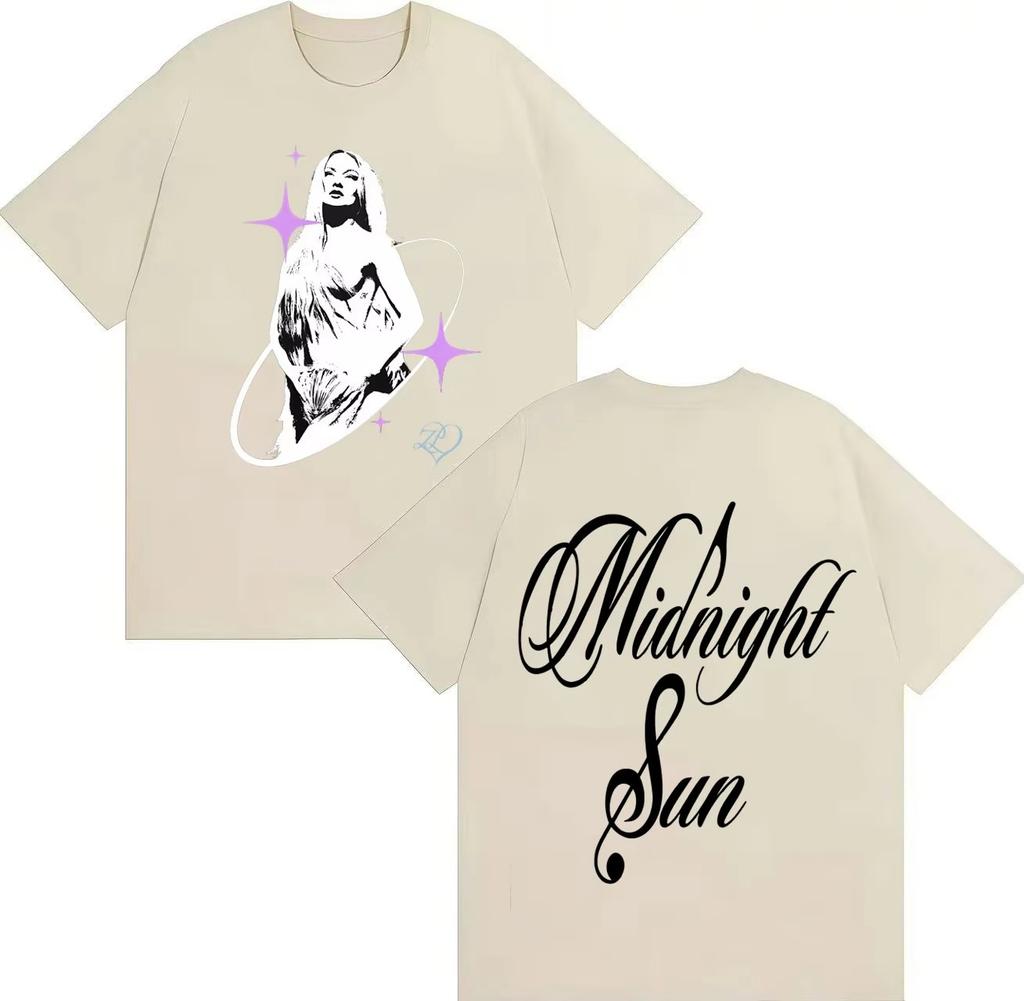 Streetwear Harajuku Grafik T-Shirt Sänger Mitternachtssonne Popmusik Ästhetik 2026 Sommer Print Reines Baumwoll Kurzarm-Oberteil