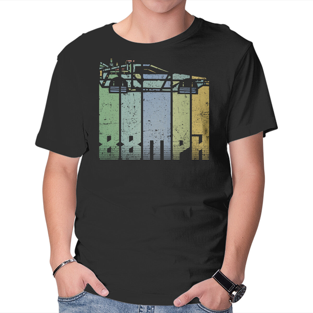 Unisex Crew Neck T-Shirt Vintage Delorean Graphic Short Sleeve Casual Tee L
