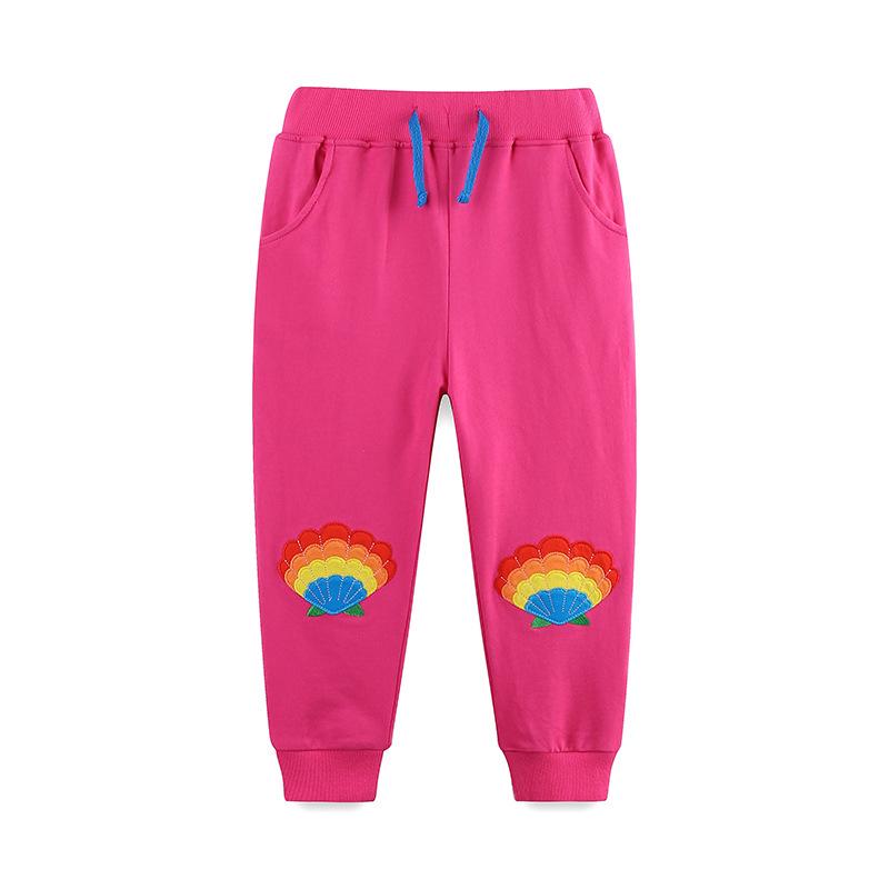 2025 Autumn Girls  Embroidered Long Sports Pants - European & American Style 90cm