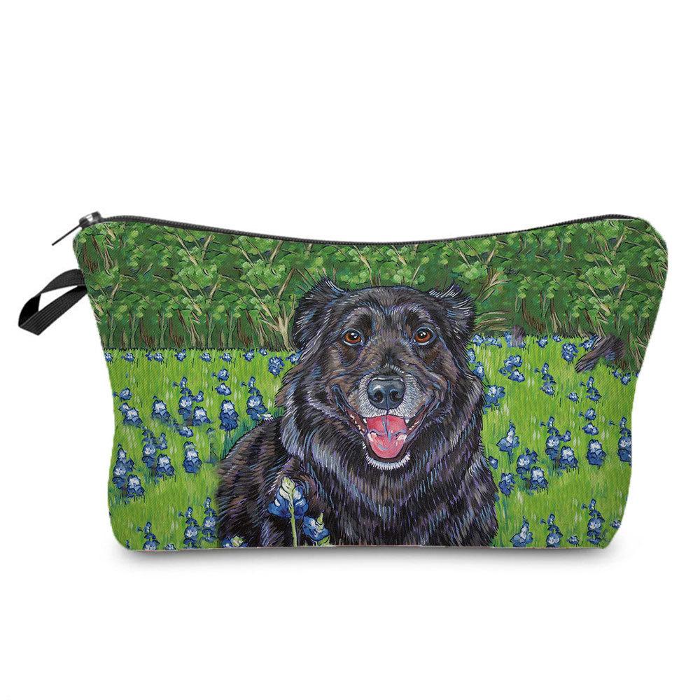 Women Dog Print Cosmetic Bag Toiletries Organize Travel Storage Case 6773
