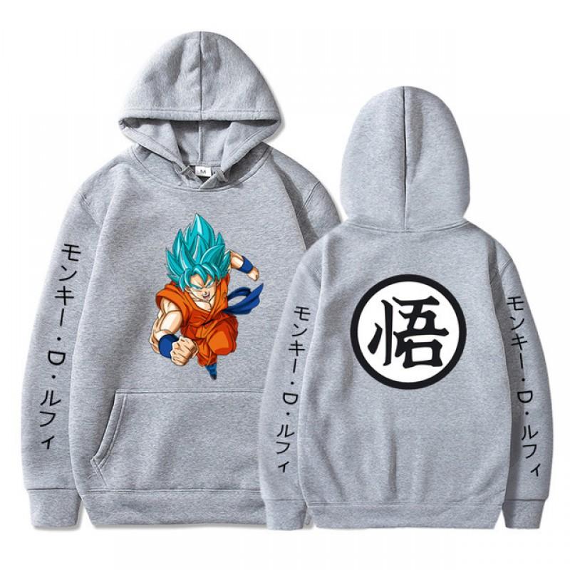 Dragon Ball Anime Hoodie Sweatshirt Teens Men Warm Fleece Lined Pullover Casual Long Sleeve Hooded Top