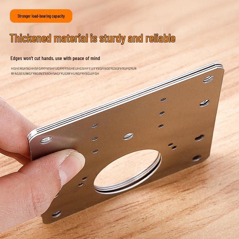 Stainless Steel Cabinet Door Hinge Repair Plate - Fixes and Installs Hinges On Furniture.