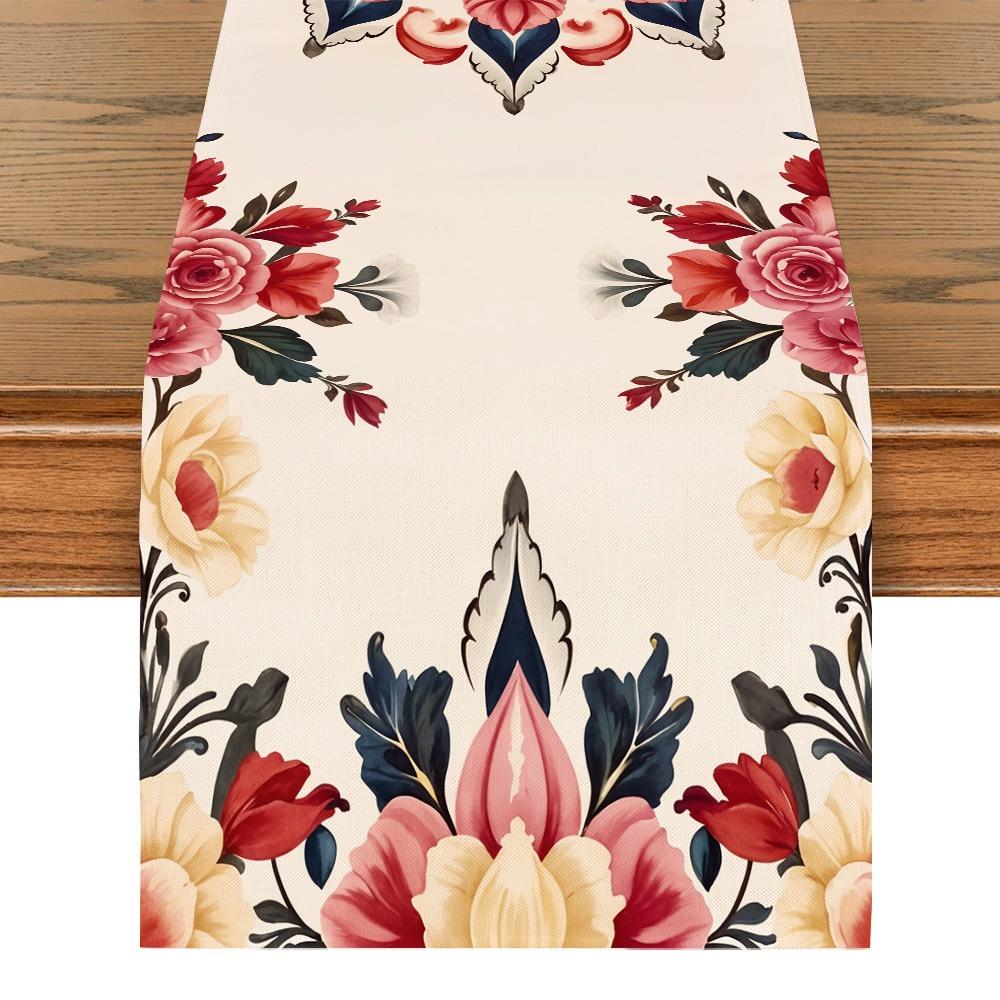 Vintage Moon Star Table Runner Washable Dinner Table Cloth Ramadan Table Runner  Kitchen