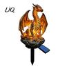 Solar Courtyard Decoration Garden Light, Dragon Savage Statue, Wild Man Sculpture, Landscape Lighting Resin Outdoor Night Light Decor for Patio