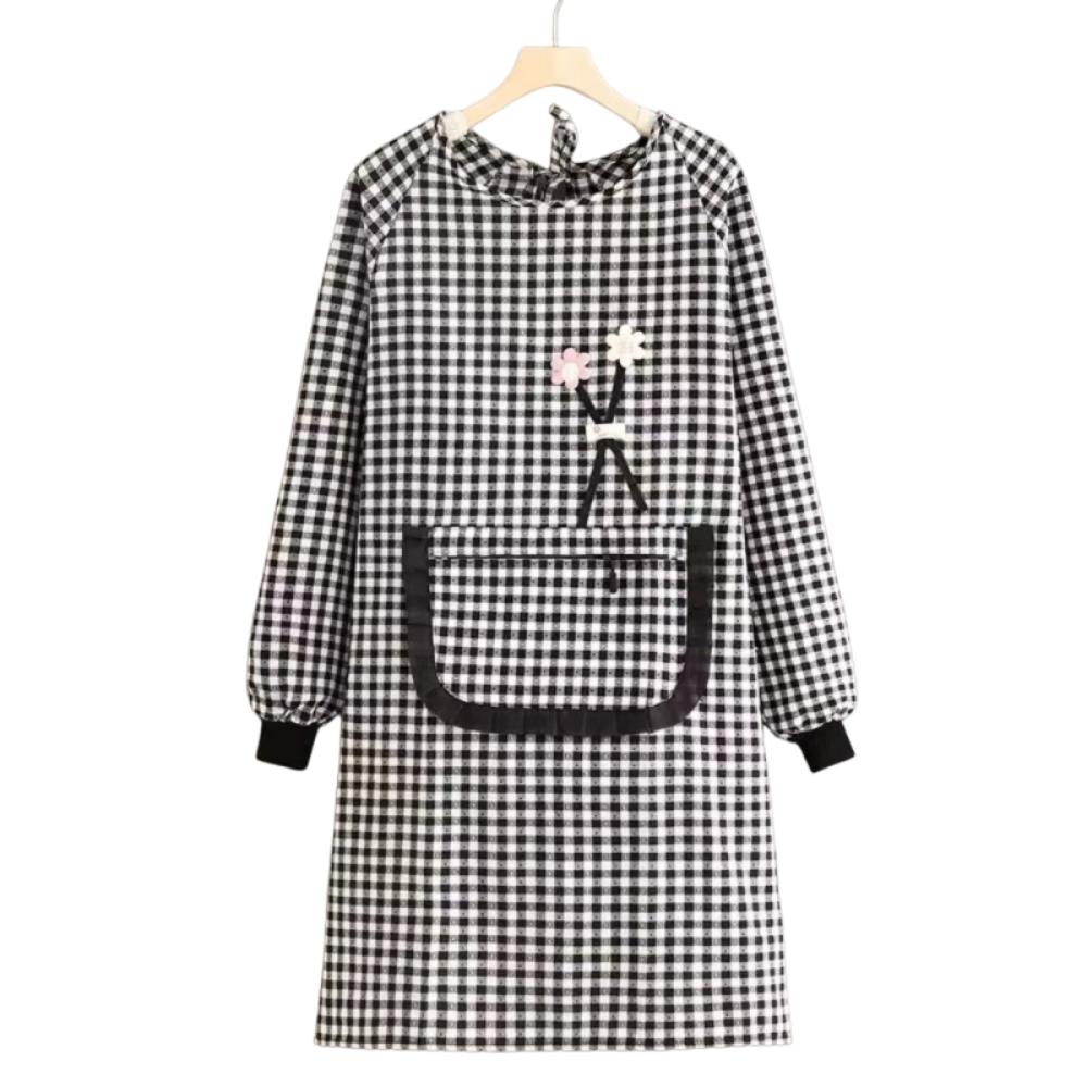 Stain-proof Kitchen Cooking Apron Waterproof Catering Work Clothes Long-sleeved Apron Baking