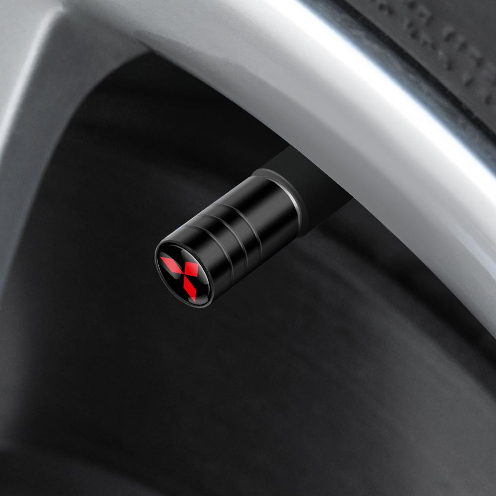 4Pcs Matte Styling Car Wheel Tire Valve Cap Tyre Rim Stem Cover Exterior Accessories For Mitsubishi Ralliart X EX ASX L200 Colt