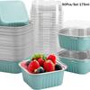50 Pcs Aluminum Foil Baking Pans Rectangle Cake Cup With Lids Heat Resistant Mini Loaf Pans For Baking Kitchen Accessories