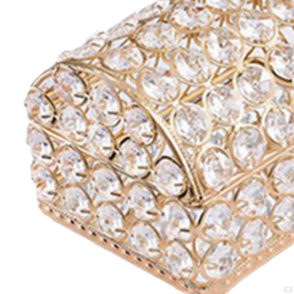 Crystal Jewelry Box Treasure with Lid Trinket Organizer Holder for Bedroom Tabletop Wedding