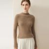 Women's Slim Fit Ribbed Cashmere Sweater - Half-High Neck
